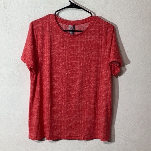 Jaclyn Intimates NEW - Sz L - super soft T-shirt - red / white heathered - Picture 2 of 5
